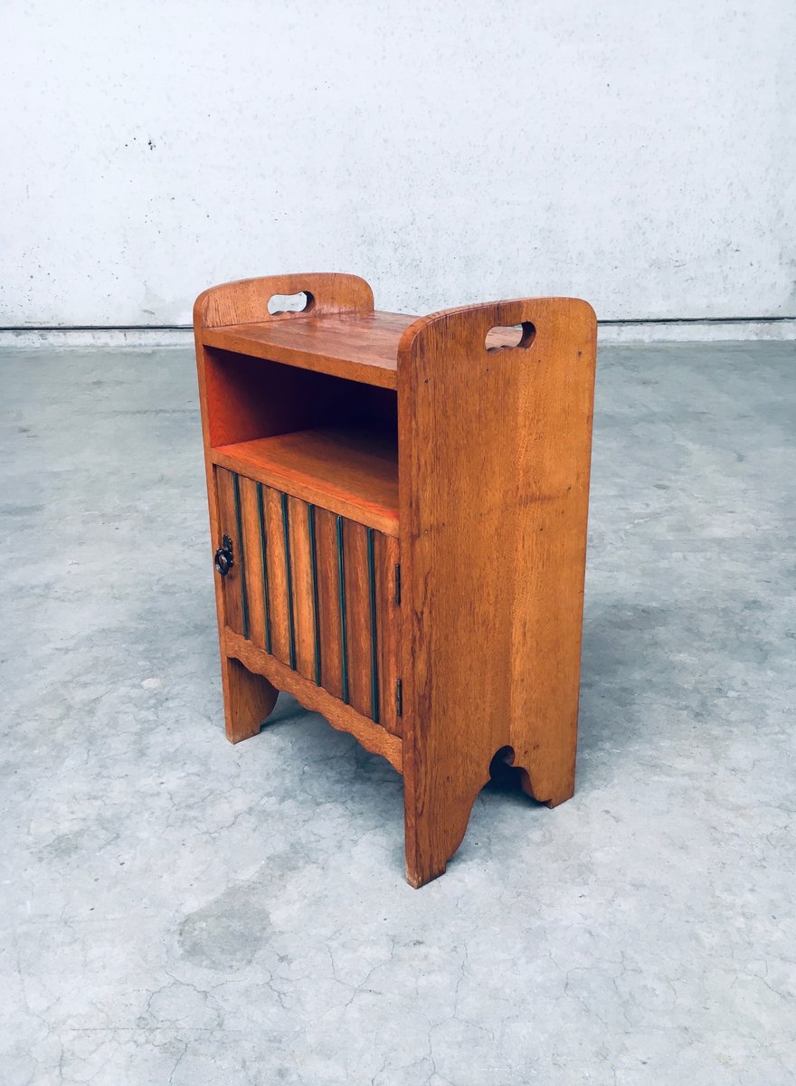 Amsterdam School Bedside Cabinet, Netherlands, 1920s