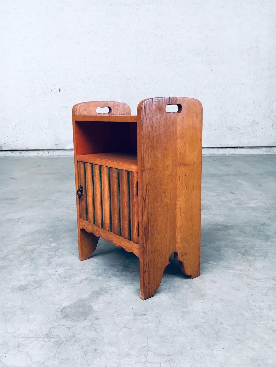 Amsterdam School Bedside Cabinet, Netherlands, 1920s