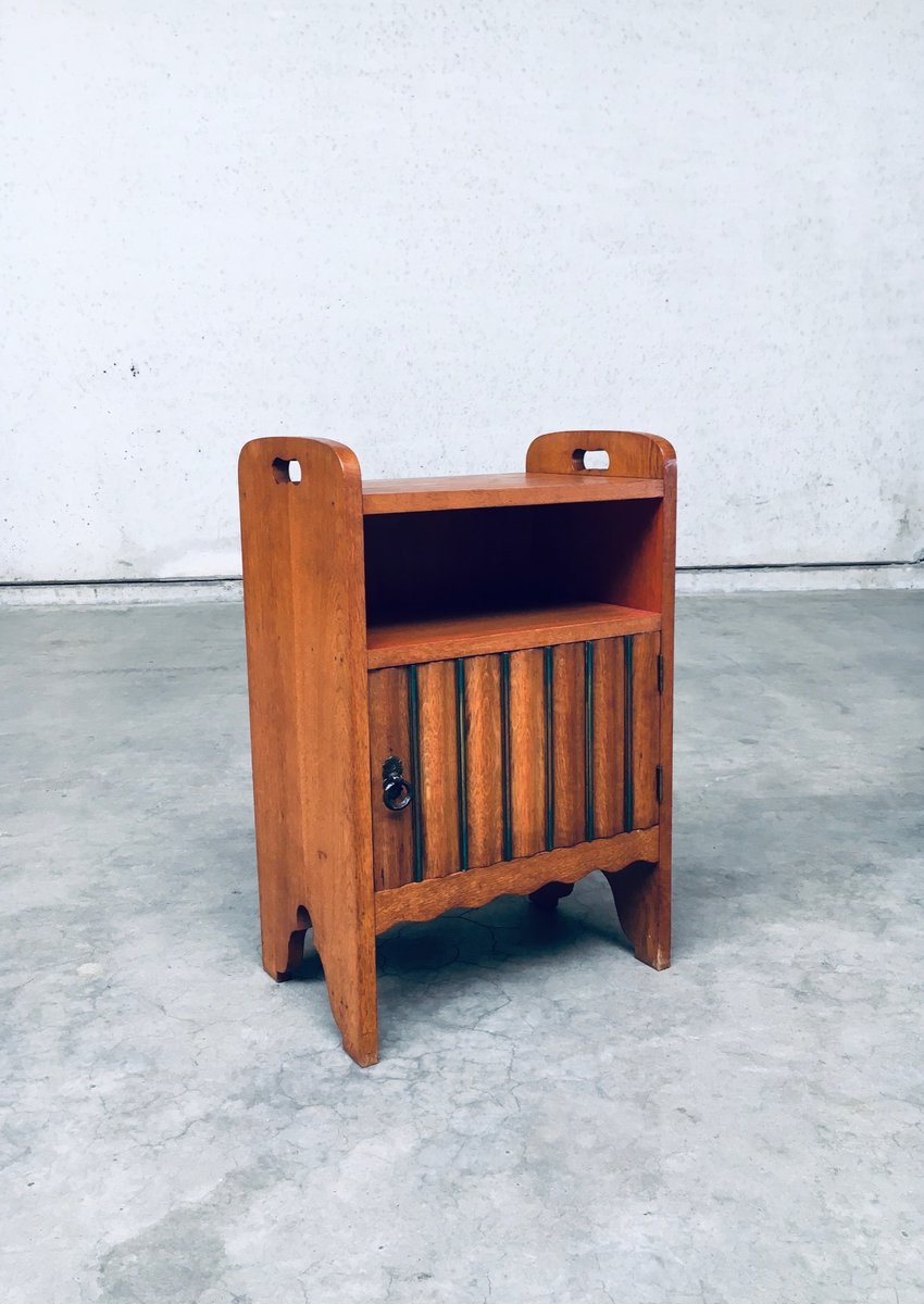 Amsterdam School Bedside Cabinet, Netherlands, 1920s