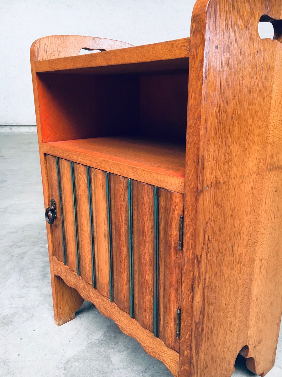 Amsterdam School Bedside Cabinet, Netherlands, 1920s