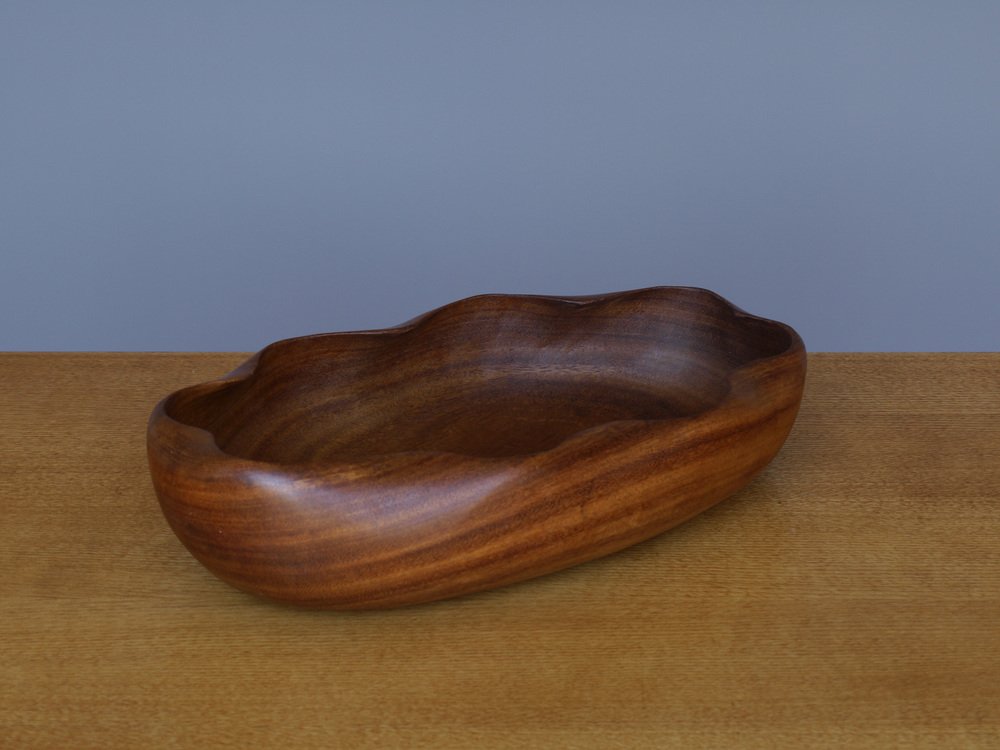 Amsterdam School Bowl in Teak, 1930s