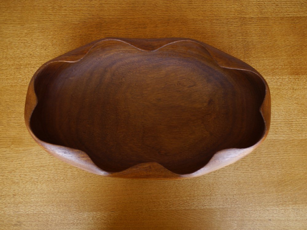 Amsterdam School Bowl in Teak, 1930s