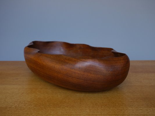 Amsterdam School Bowl in Teak, 1930s-MB-1271235