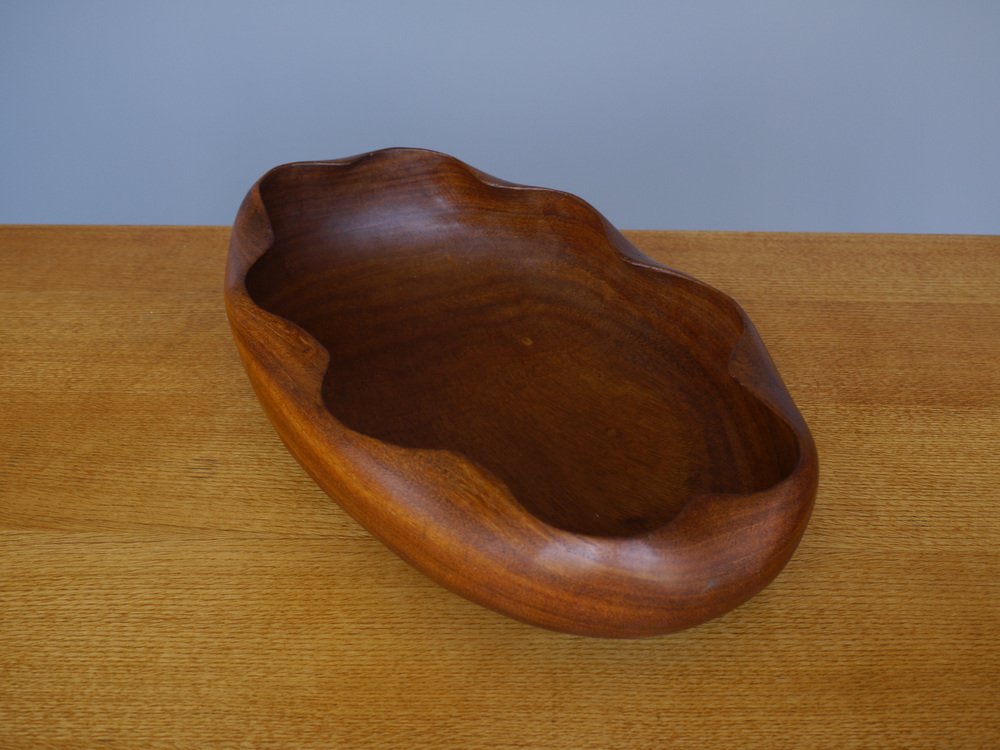 Amsterdam School Bowl in Teak, 1930s