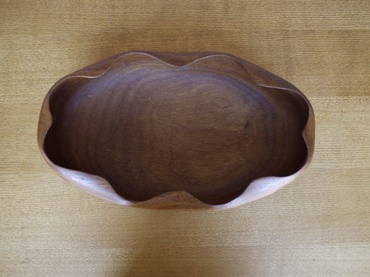 Amsterdam School Bowl in Teak, 1930s-MB-1271235