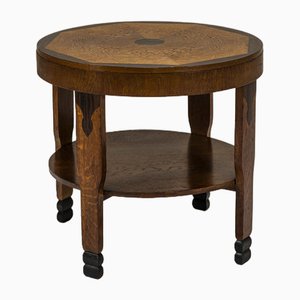 Amsterdam School Coffee Table in Oak and Coromandel Details, 1930s-UQV-1811037