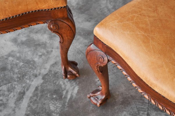 Amsterdam Side Chairs in Patinated Cognac Leather from T Woonhuys, 1930s, Set of 2-FEW-2042353