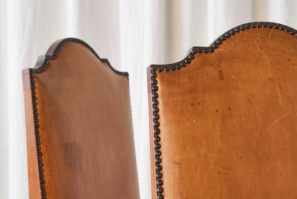 Amsterdam Side Chairs in Patinated Cognac Leather from T Woonhuys, 1930s, Set of 2-FEW-2042353