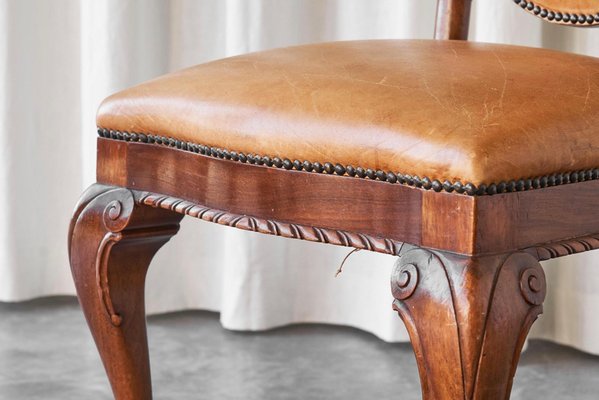 Amsterdam Side Chairs in Patinated Cognac Leather from T Woonhuys, 1930s, Set of 2-FEW-2042353