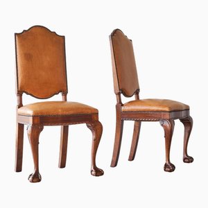 Amsterdam Side Chairs in Patinated Cognac Leather from T Woonhuys, 1930s, Set of 2-FEW-2042353