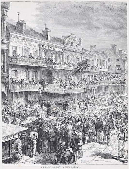 An Election Day in New Orleans - Original Lithograph by H.-T. Hildibrand - 1880 1880