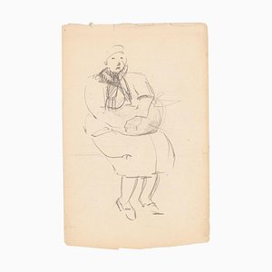 An Old Woman, Early 20th-Century, Pencil Drawing-ZCI-829444