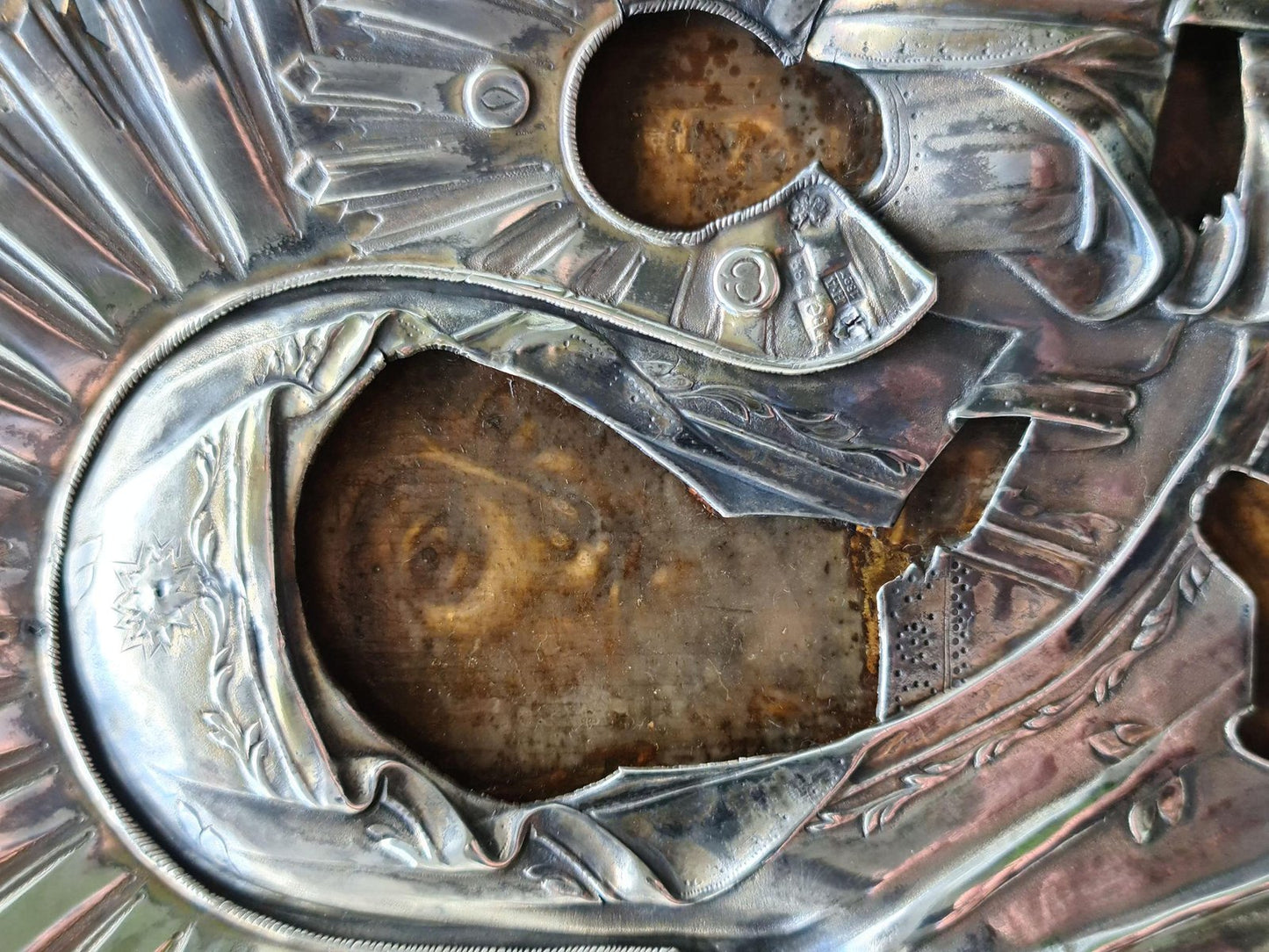 Analogion Image of the Mother of God Tenderness in a Relief Silver Setting