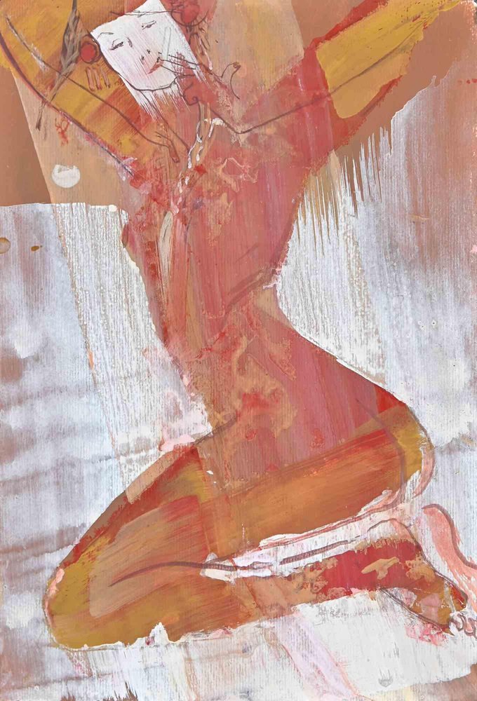 Anastasia Kurakina, Nude of a Woman, Watercolor, 2018