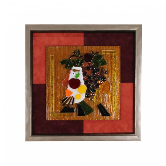 Anatoly Grishchenko, Autumn, 20th-Century, Colored Glass on Chessboard, Framed