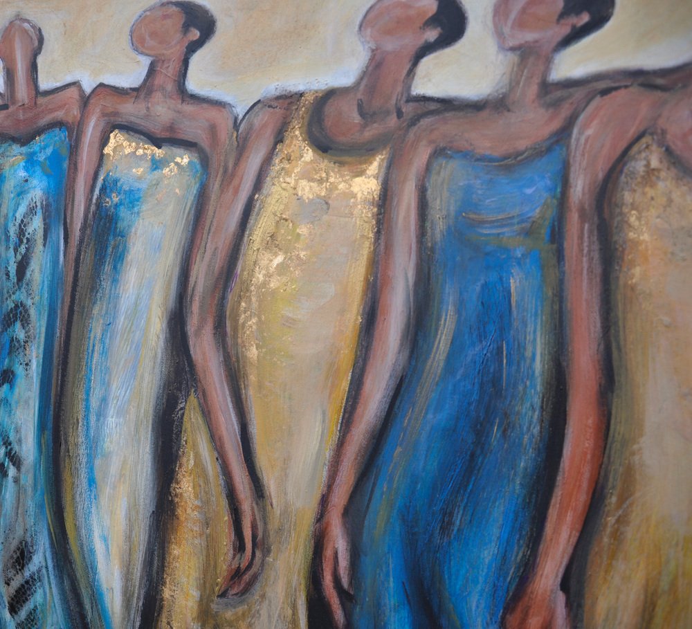 Anatta Lee, Emotion en jaune et bleu, 2023, Acrylic on Canvas