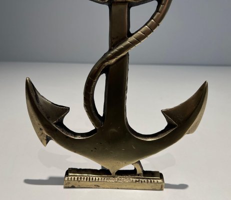 Anchor Chenets in Brass, 1970s, Set of 2-BA-1481499