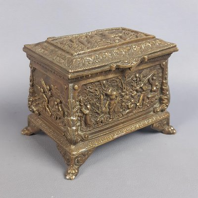 Ancient Bronze Box Casket by Bruno Ronzetti, 1890s-PWG-2034504