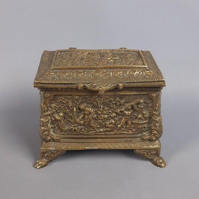 Ancient Bronze Box Casket by Bruno Ronzetti, 1890s-PWG-2034504