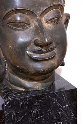 Ancient Bronze Head of Buddha, 19th Century-ZCI-900790