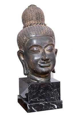 Ancient Bronze Head of Buddha, 19th Century-ZCI-900790