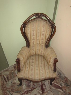 Ancient Italian Walnut Armchair-CDG-1422829