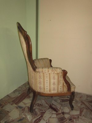 Ancient Italian Walnut Armchair-CDG-1422829