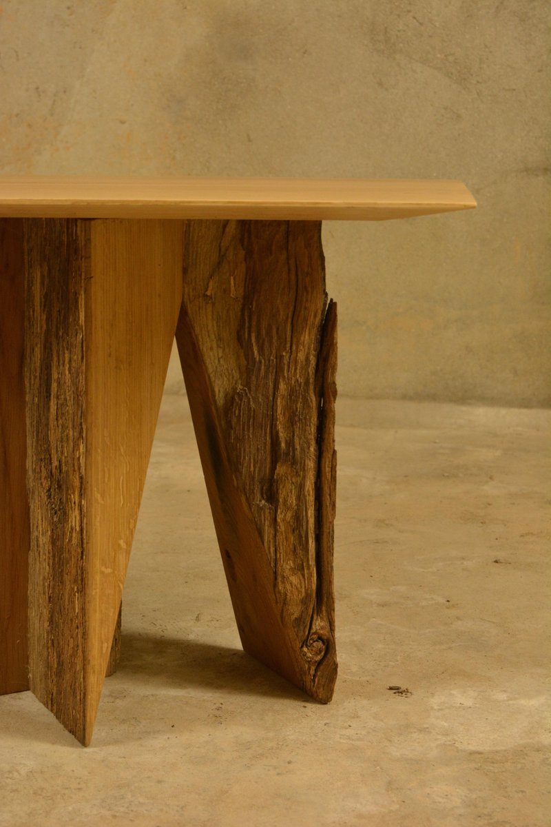 Ancient Normandy Oak New Designed Side Table by Timothée Musset