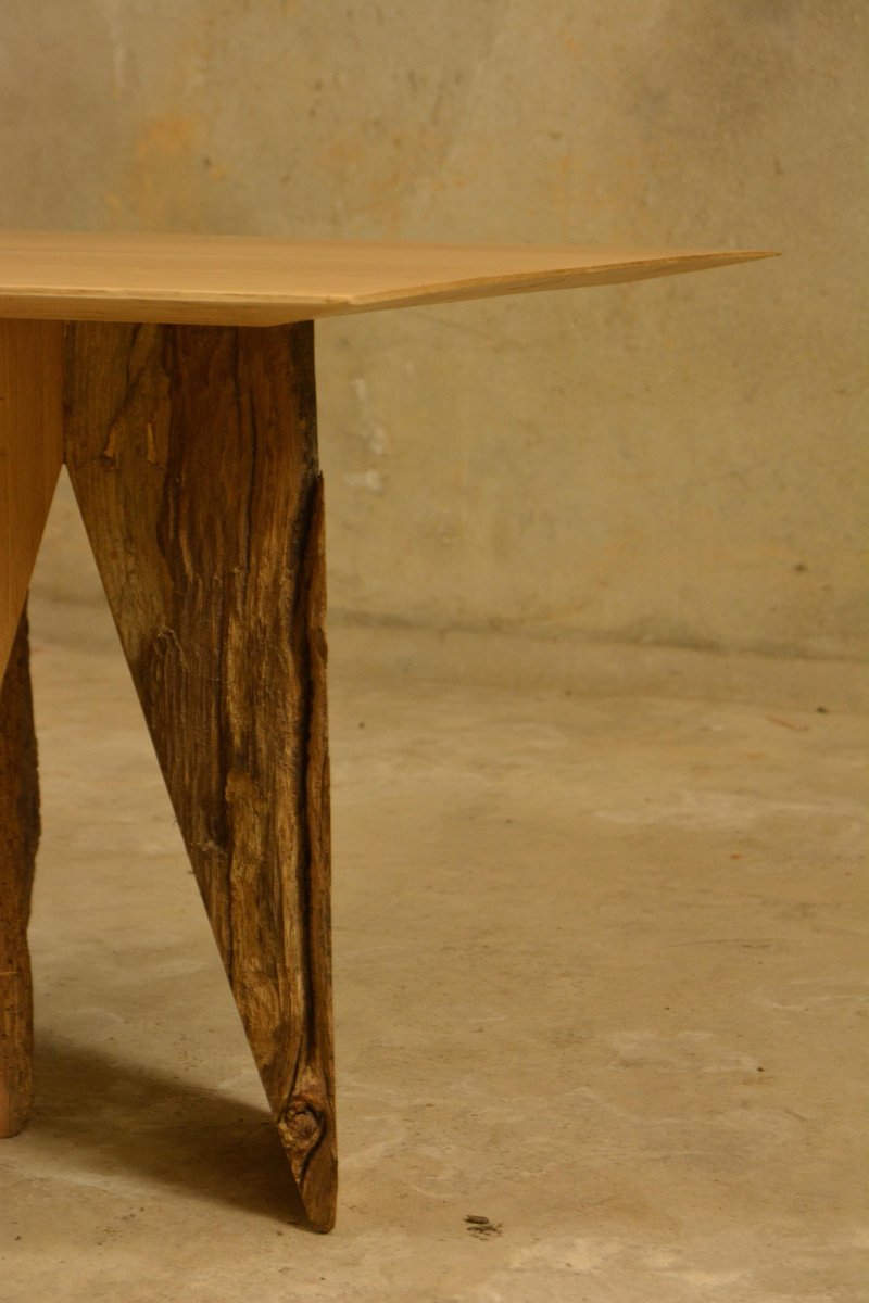 Ancient Normandy Oak New Designed Side Table by Timothée Musset