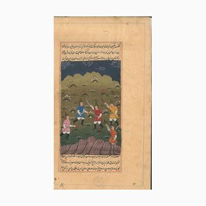 Ancient Persian Miniature: Men with Scimitar - Probably 18/19th Century 18/19th Century-ZCI-757165