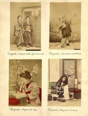 Ancient Portraits of Women from Nagasaki - Hand-Colored Albumen Print 1870/1890 1870/1890-ZCI-760781