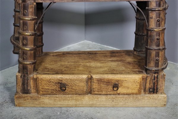 Ancient Shelving in Indian Teak Wood-KNM-1093706