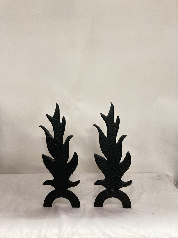 Andirons in Cast Iron, 1950s, Set of 2