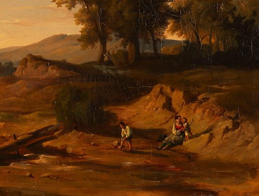 András Markó, Romantic Landscape with Figures, 1852, Oil Painting-ABO-1815052