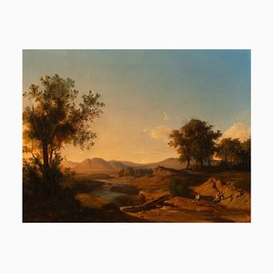 András Markó, Romantic Landscape with Figures, 1852, Oil Painting-ABO-1815052