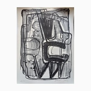 Andre Bloc, Large Abstract Composition, 1970s, Lithograph on Arches Paper-NRC-1384604