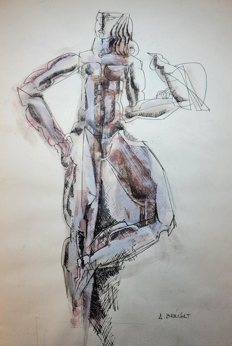 André Brechet, La Fée Arie, 1989, Watercolor