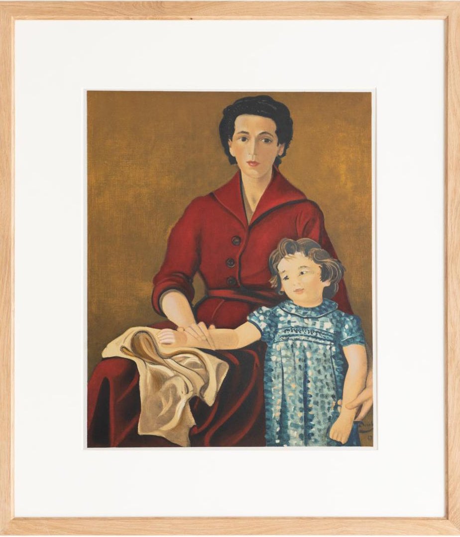 André Derain Portrait of Denise and Claire, 1970, Color Lithograph, Framed