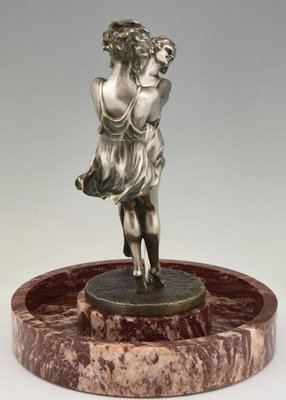 Andre Gilbert, Art Deco Centerpiece with Bronze Sculpture of Dancing Girls, France, 1925-KTN-840572