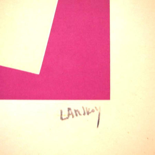 André Lanskoy - Abstract Pink Composition - Original Lithograph 1960s