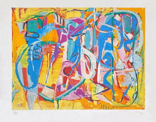 André Lanskoy, Composition abstraite XV, 1970s, Lithograph on Arches Paper