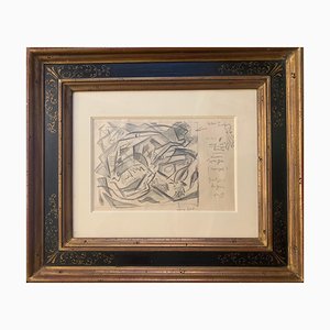 André Masson, Le combat des poissons, 1940s, Pencil, Framed-QUE-1274339