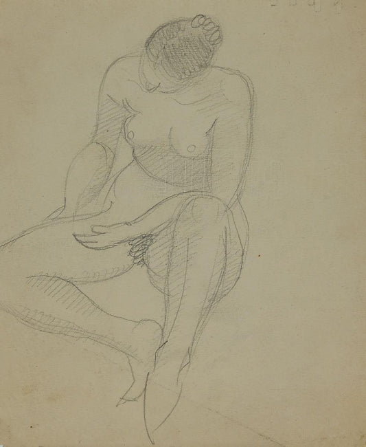 André Meaux Saint-Marc, Naked Woman, Original Pencil, Early 20th Century