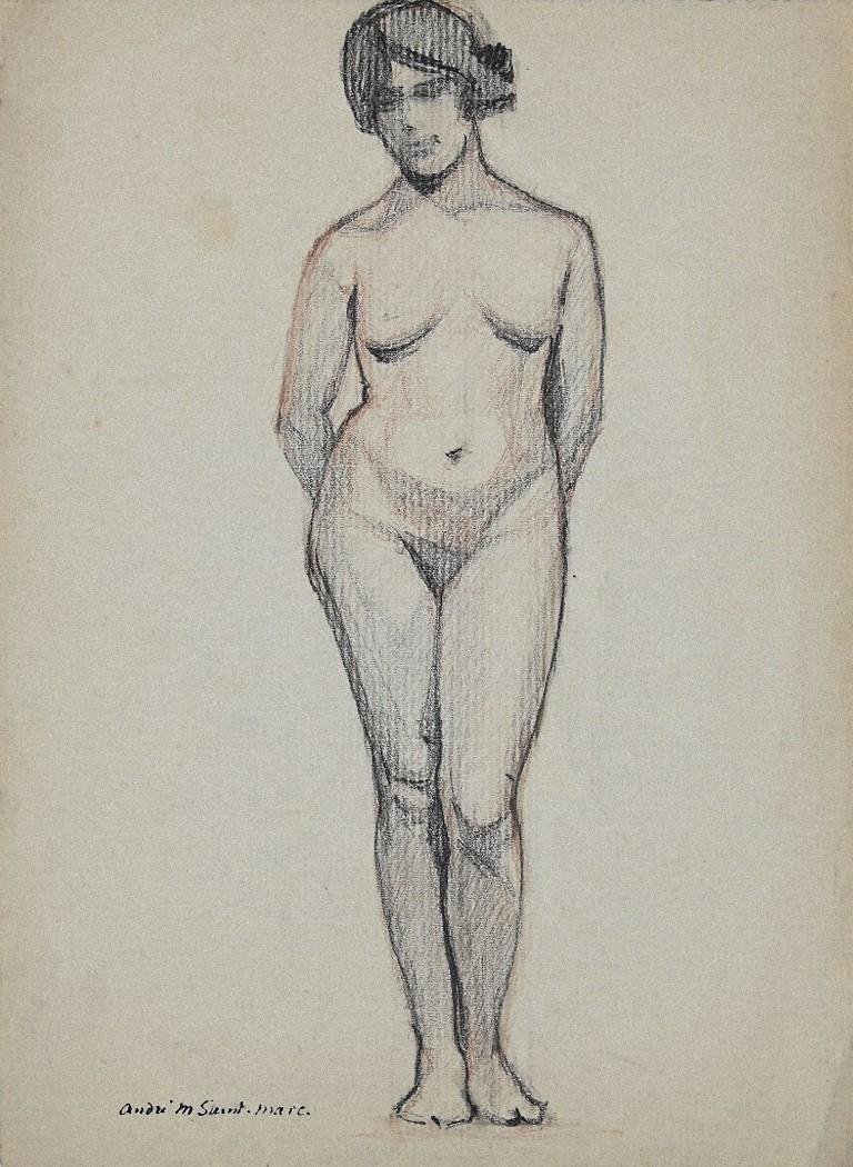 André Meaux Saint-Marc, Nude, Pencil on Paper, Early 20th Century