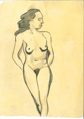 André Meaux Saint-Marc, Nude Woman, Original Pen and Watercolor, 1900-ZCI-1216701