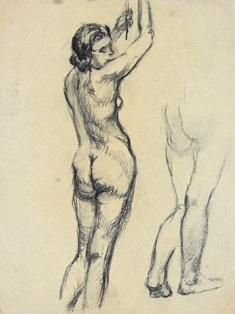 André Meaux Saint-Marc, Nude Woman, Pencil on Paper, Early 20th Century