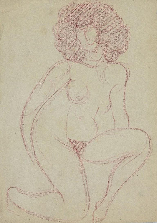 André Meauxsaint-Marc, Naked Woman, Pencil Drawing, Early 20th Century