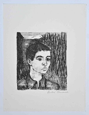 Andre Minaux, Portrait, Original Lithograph, Mid-20th-Century-ZCI-1255940