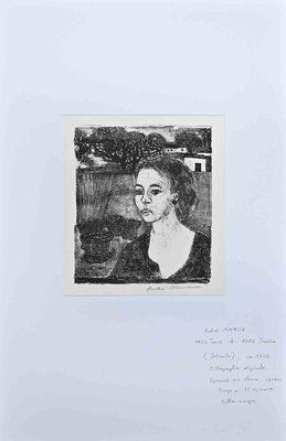 Andre Minaux, Portrait, Original Lithograph, Mid-20th-Century-ZCI-1255942