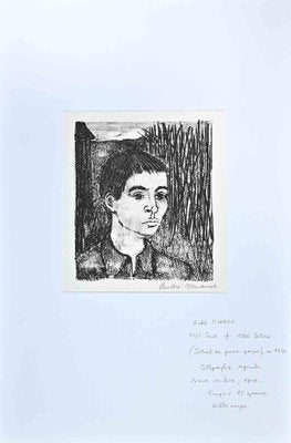 Andre Minaux, Portrait, Original Lithograph, Mid-20th-Century-ZCI-1255940